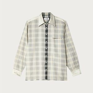 New MM6 Maison Margiela Reversible Navy Blue & Off-White Plaid Checkered Shirt
